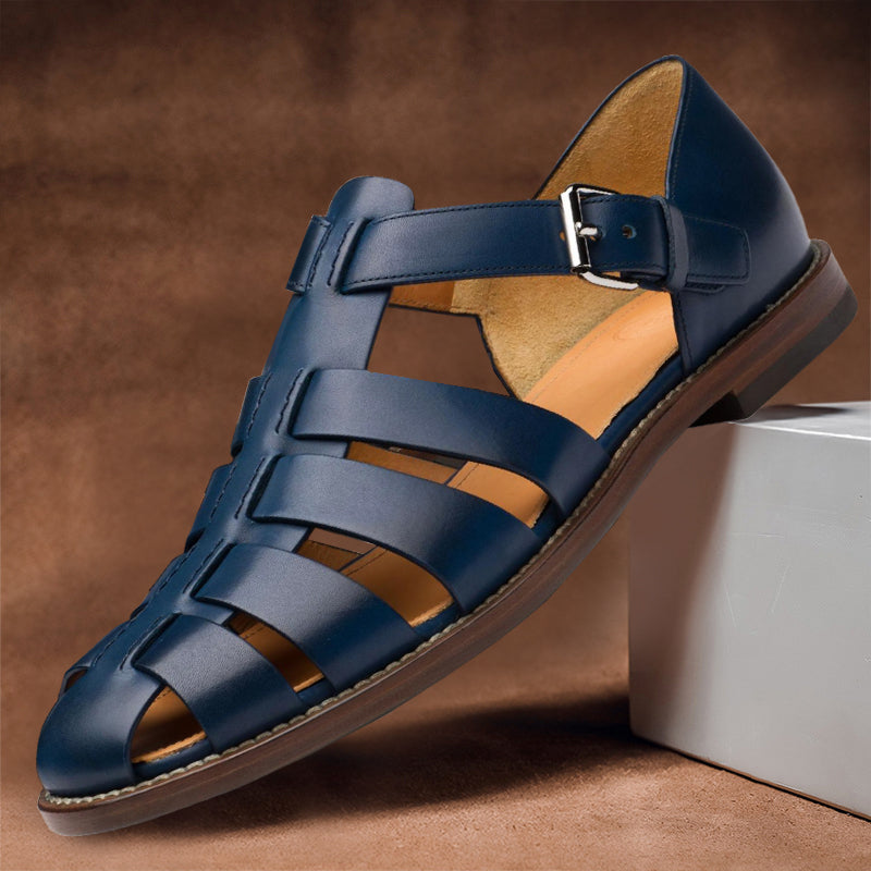 Zach - Sandales en cuir style d'été confortable