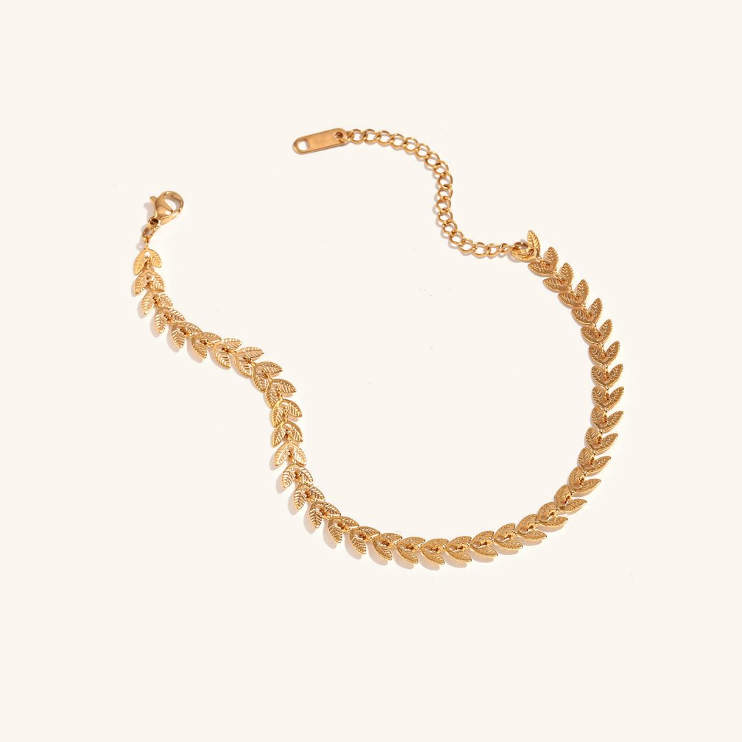 Delaida - Bracelet en or en forme de feuille