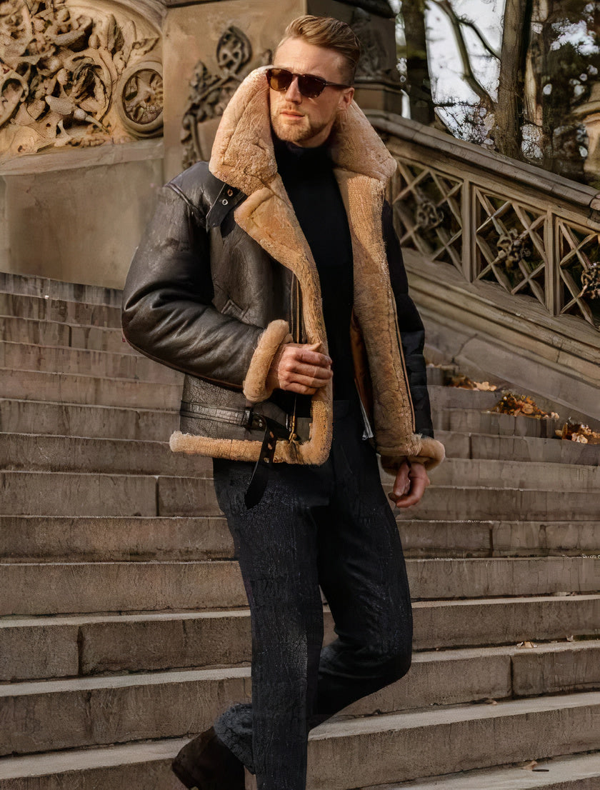 Leandro - Veste en cuir robuste pour homme