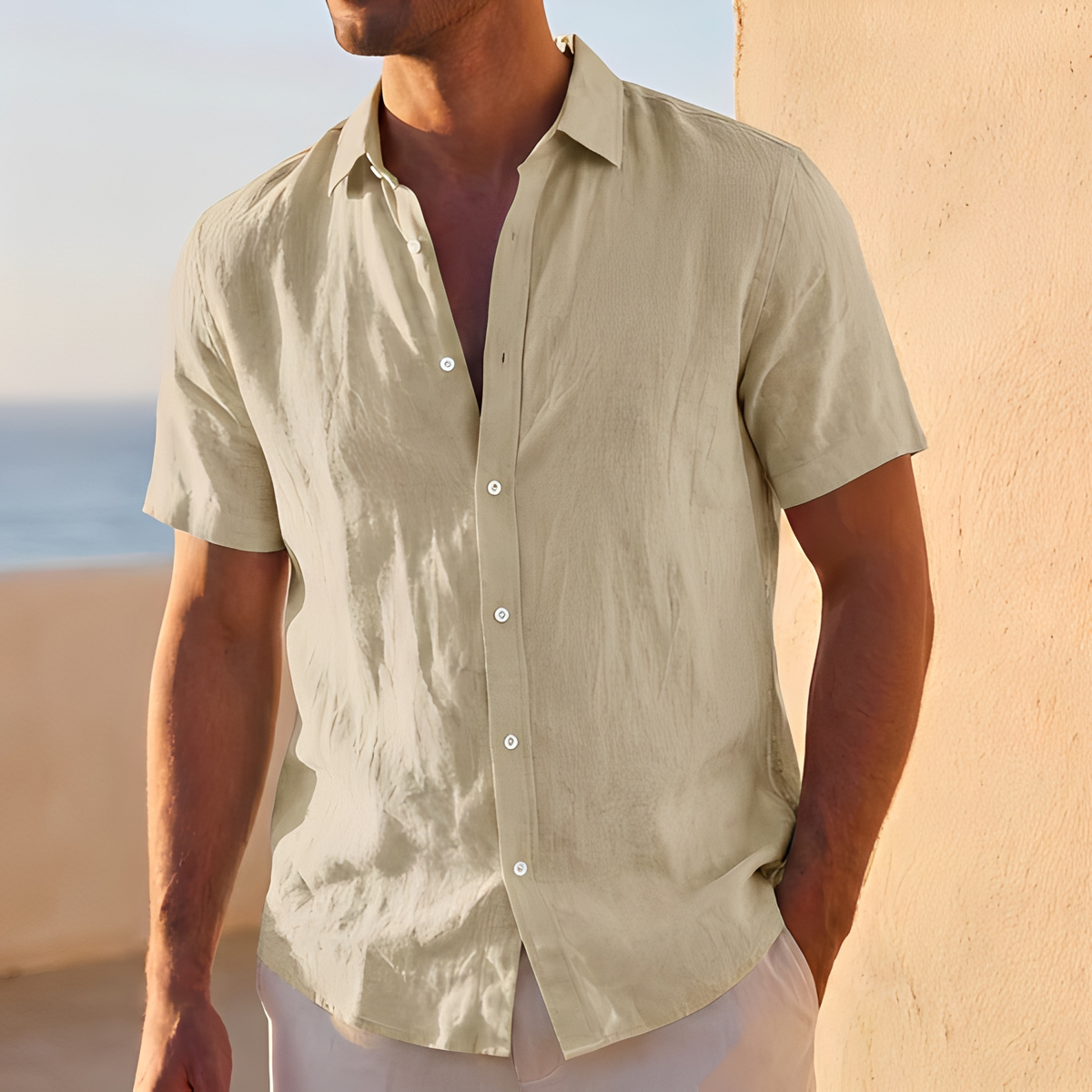 Jassen - Chemise à boutons à la coupe ample pour homme