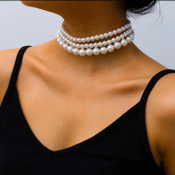 Ensemble de collier choker de perles - (ensemble de 3) collier de perles