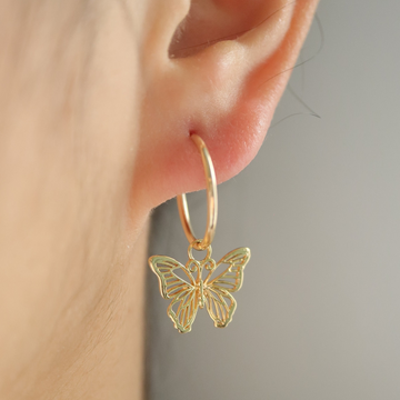 Boucles d'oreilles en papillon - Papillon creux pendentif