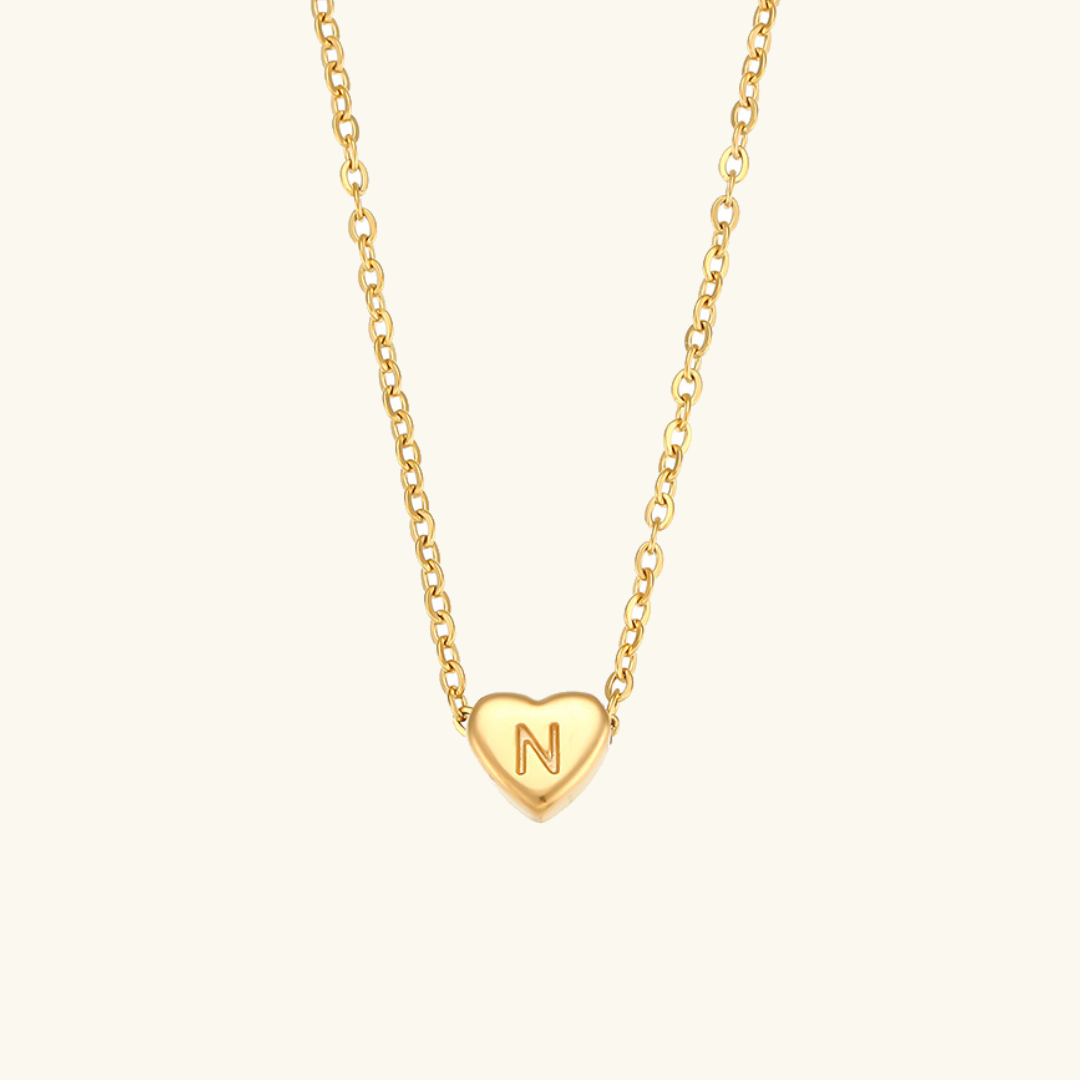 Cœur - Collier d'initiales en or