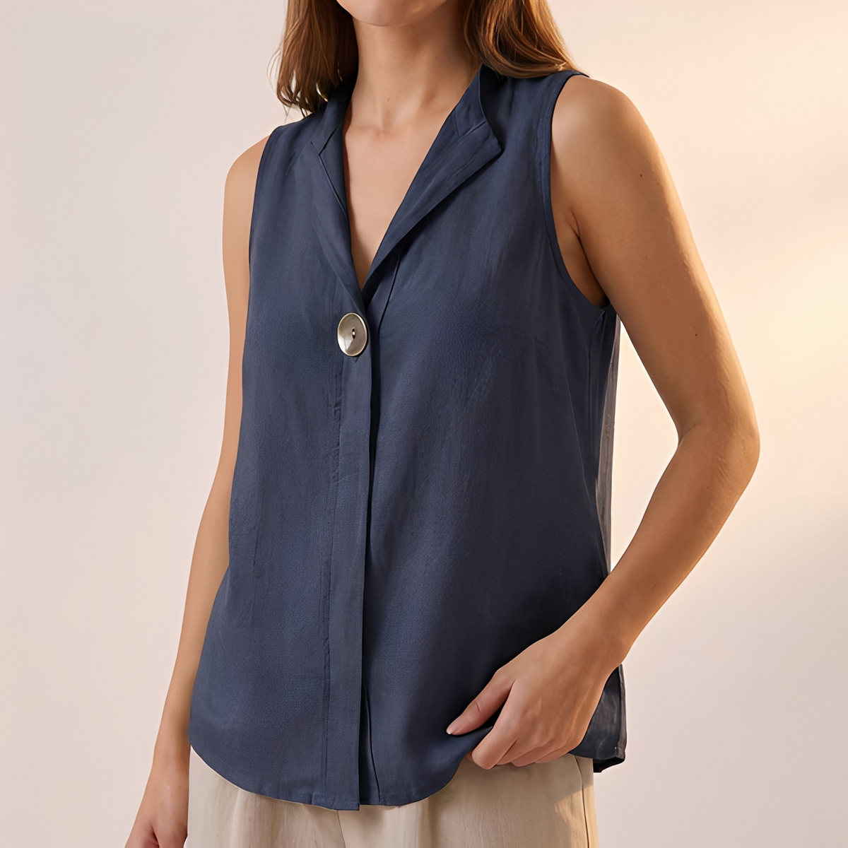 Janice - Chemisier sans manches au style ample pour femme