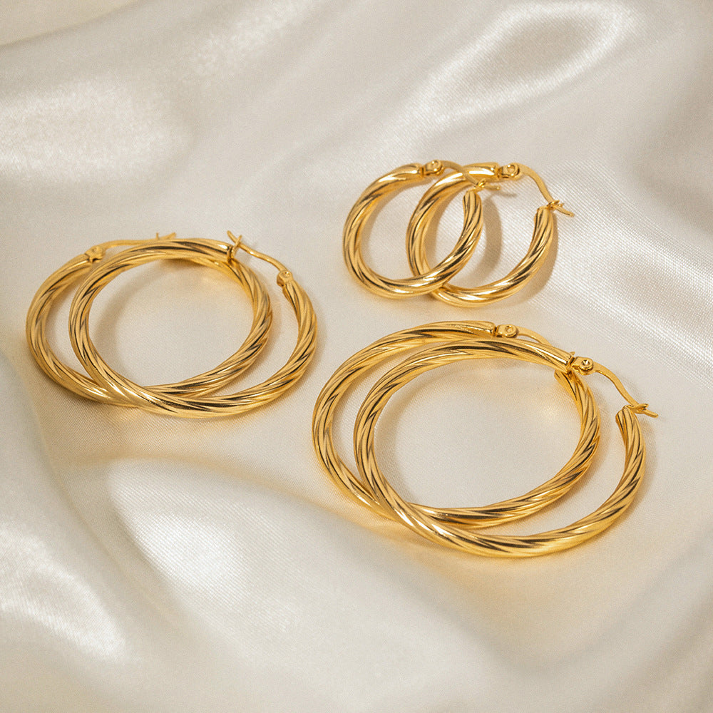 Zephy - Boucles d'oreilles créoles torsadées
