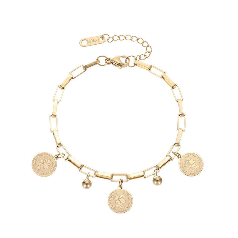 Maja – Bracelet Ajustable avec Pièces en Or