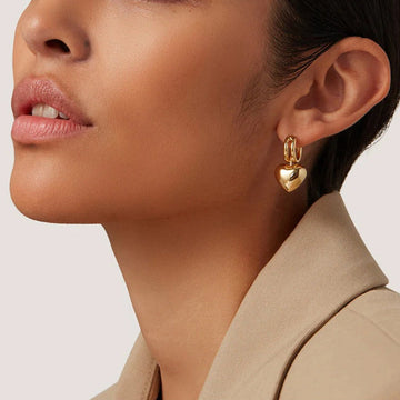 Audrey - Boucles d'oreilles en cœur en or