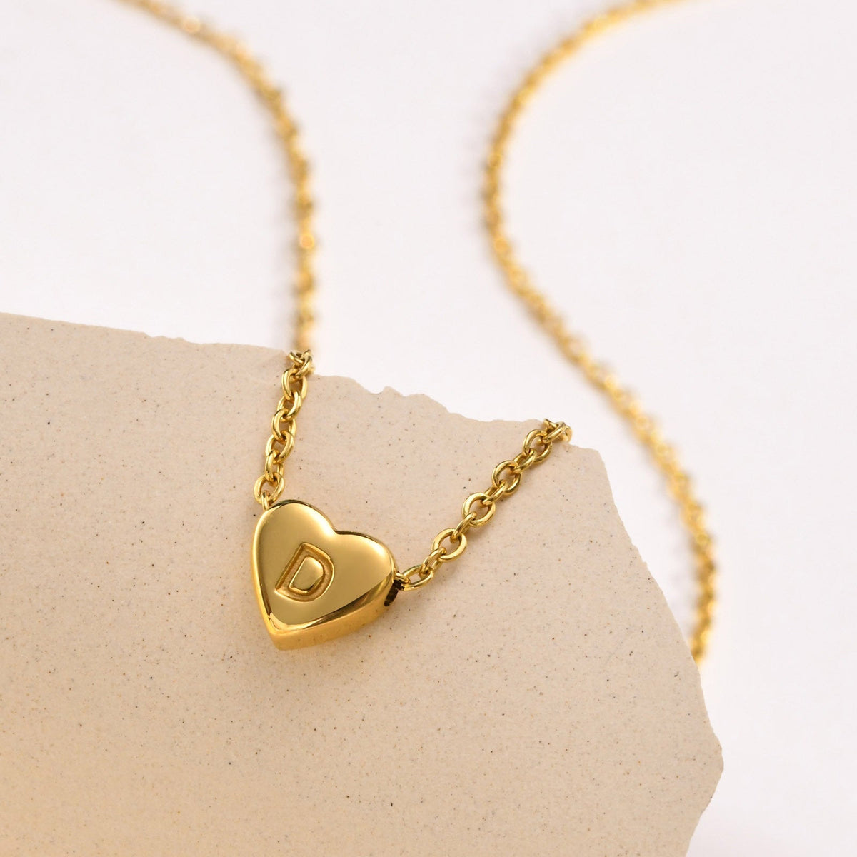 Cœur - Collier d'initiales en or