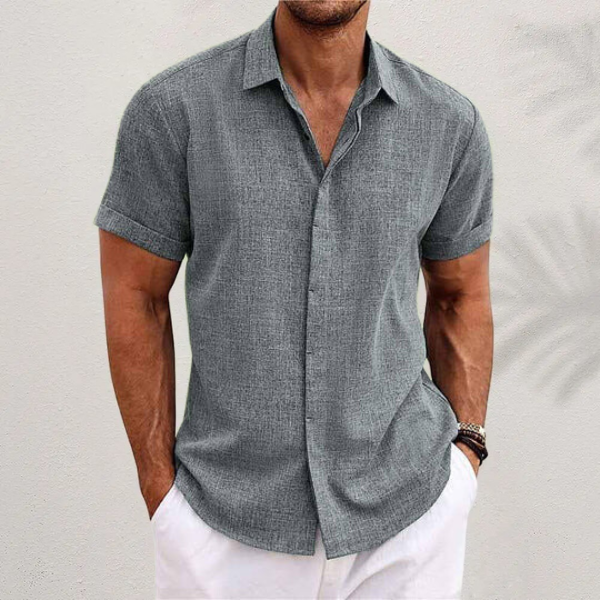Oberon - Chemise en Lin à Manches Courtes pour Hommes