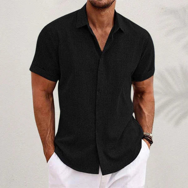 Jared - Hommes Chemise d'été Coton Lin Respirant