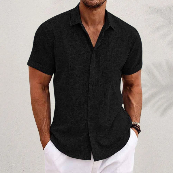 Oberon - Chemise en Lin à Manches Courtes pour Hommes