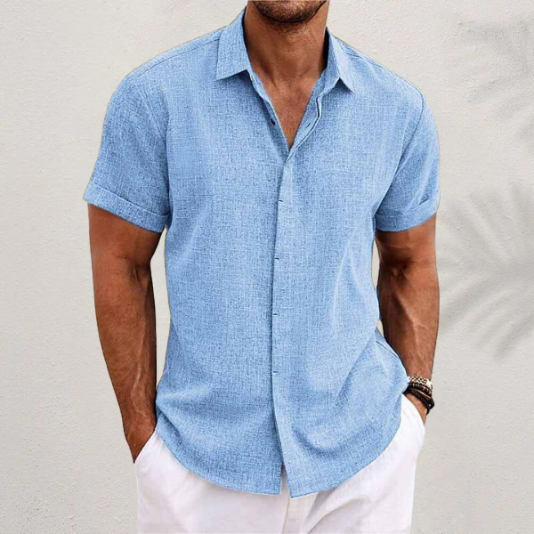Oberon - Chemise en Lin à Manches Courtes pour Hommes