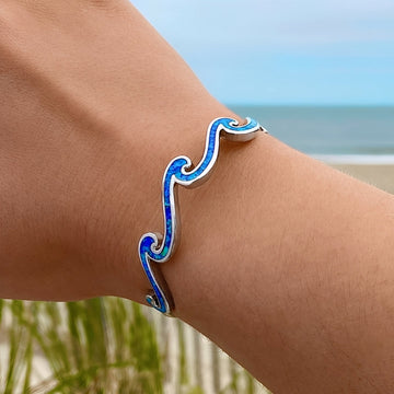 Naya – Bracelet de vagues d'opale et argent