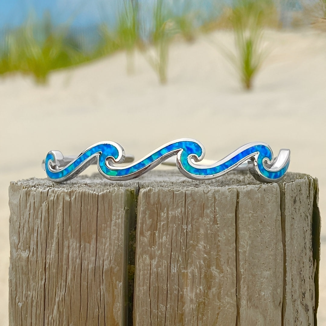 Naya – Bracelet de vagues d'opale et argent