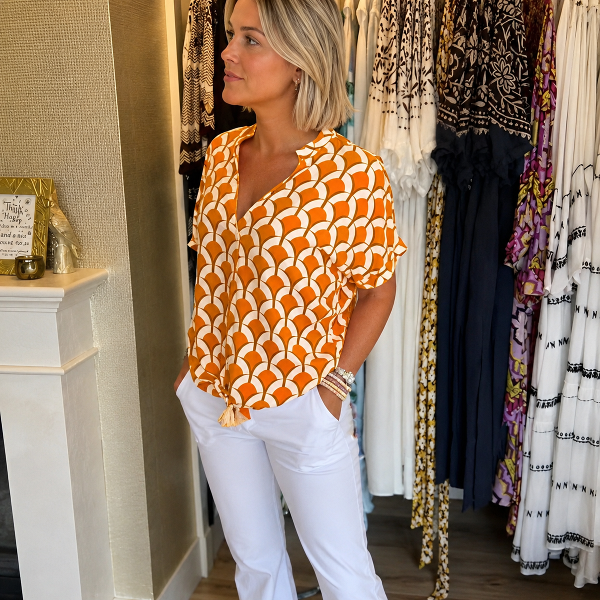 Leona - Haut chic avec motif pour femmes