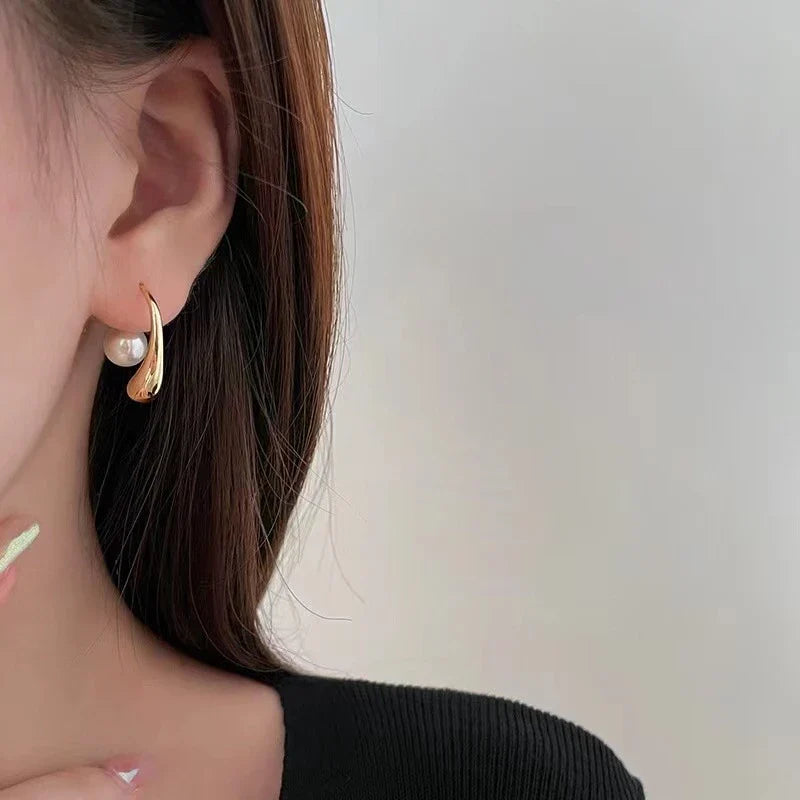 Boucle d'oreille goutte d'eau de perles - Boucle d'oreille goutte d'eau avec fermoir de perles