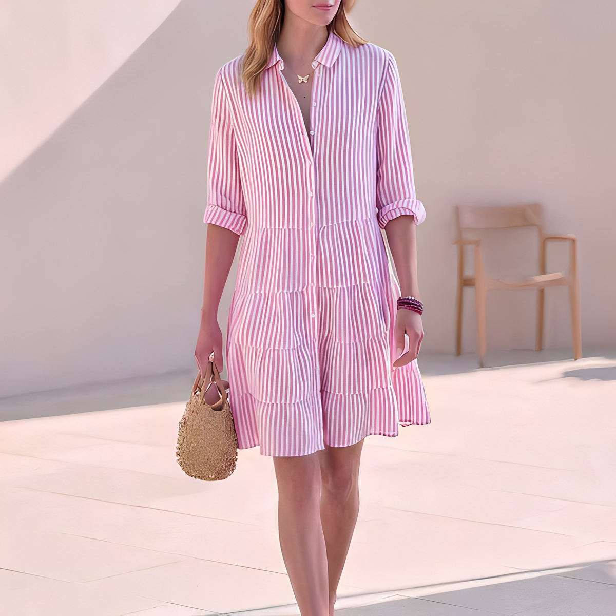 Elijah - Robe chemise d'été élégante pour femme