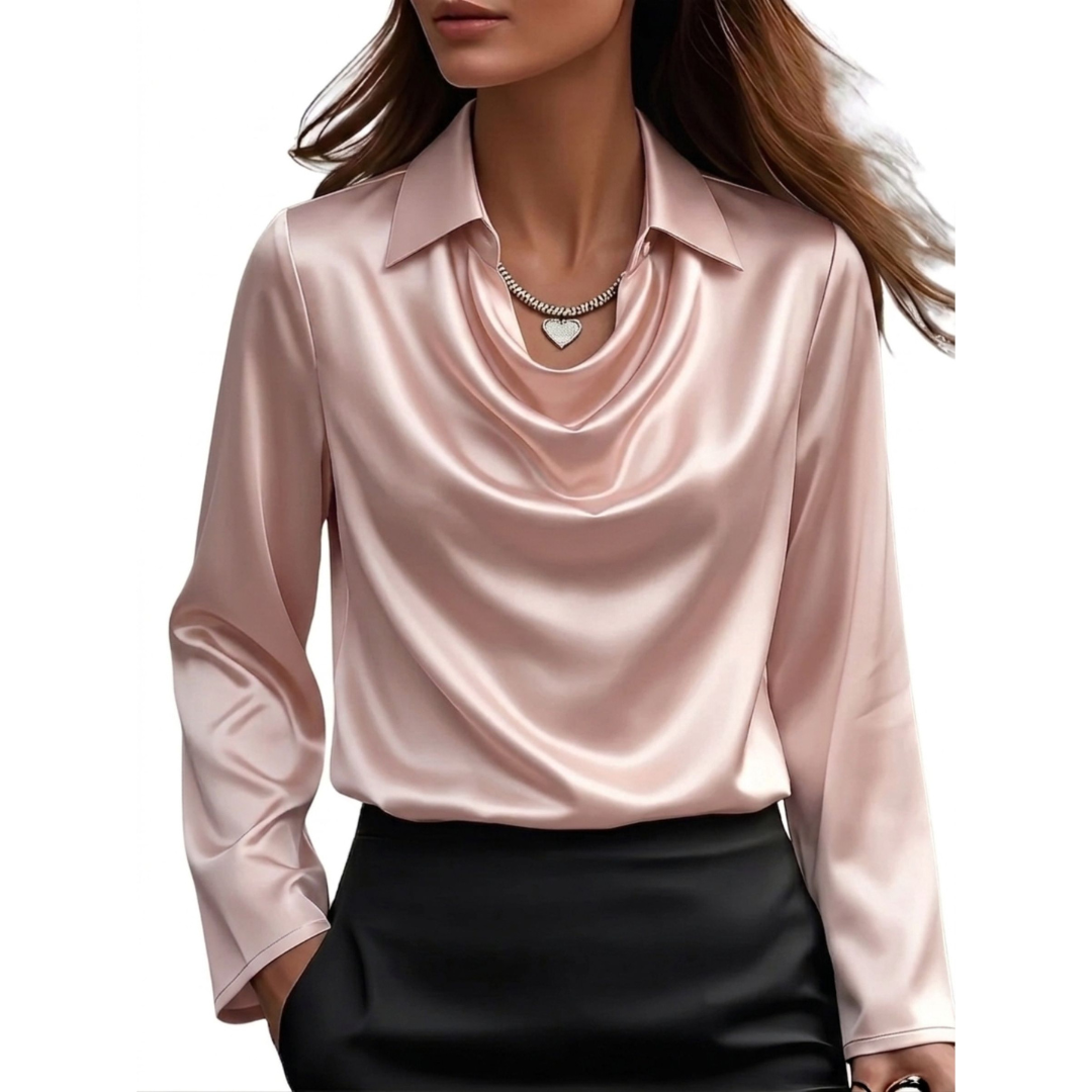 Dionne - Élégante chemise à manches longues en satin pour femmes