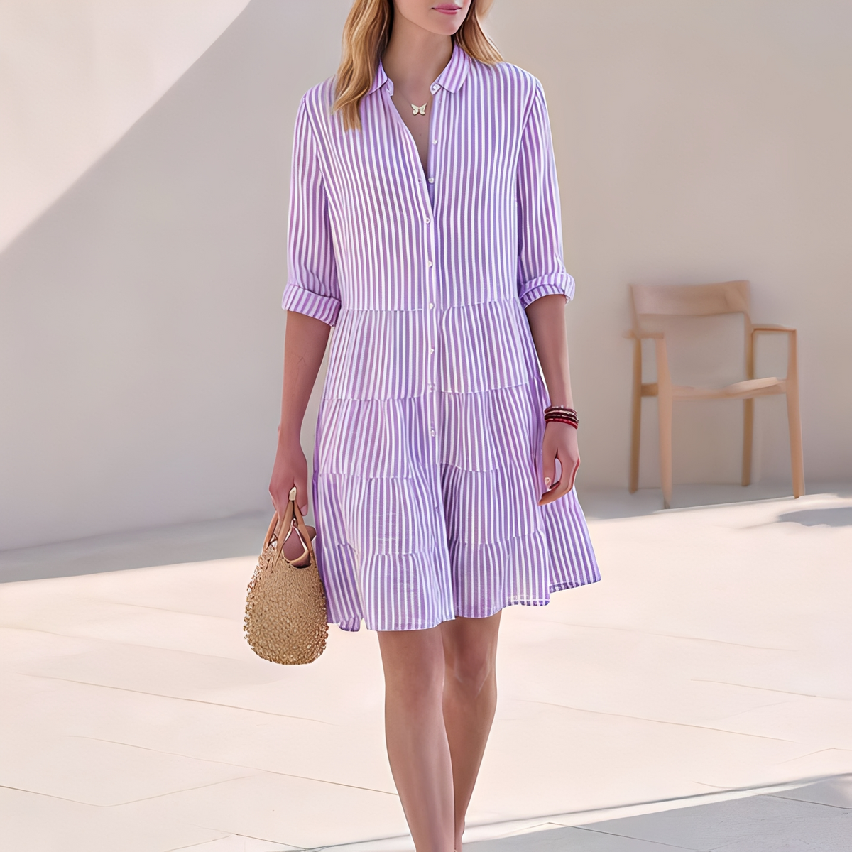 Elijah - Robe chemise d'été élégante pour femme