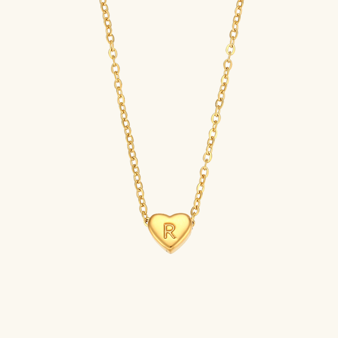 Cœur - Collier d'initiales en or