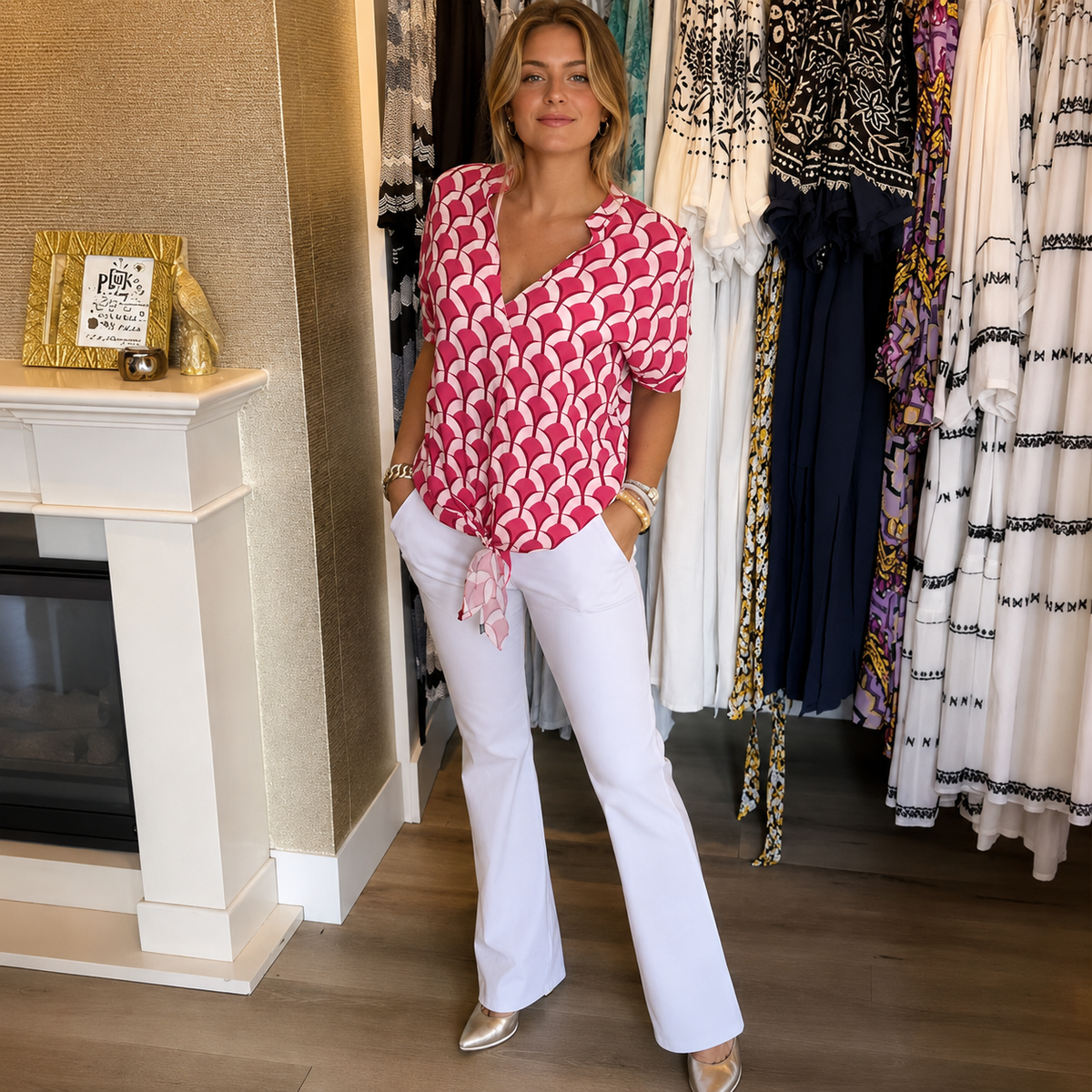 Leona - Haut chic avec motif pour femmes