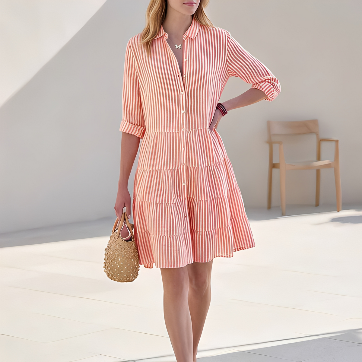 Elijah - Robe chemise d'été élégante pour femme