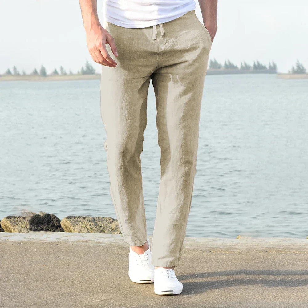 Immanuel - Pantalon d'été en lin pour hommes, pour un confort élégant