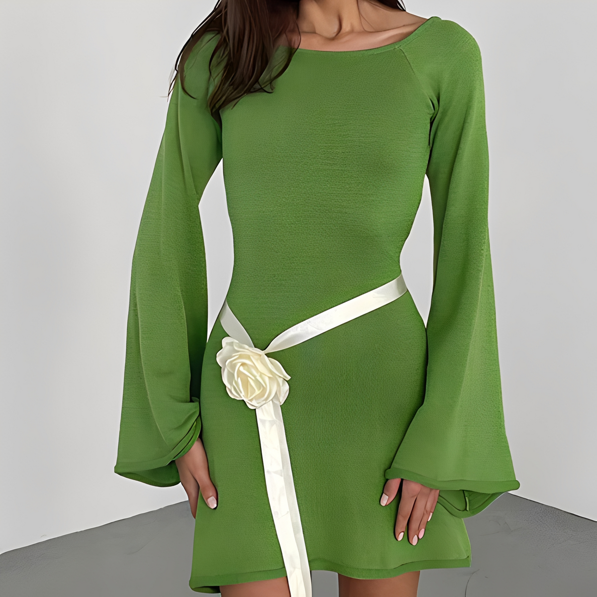 Aryana - Robe d'été raffinée à manches longues pour femme