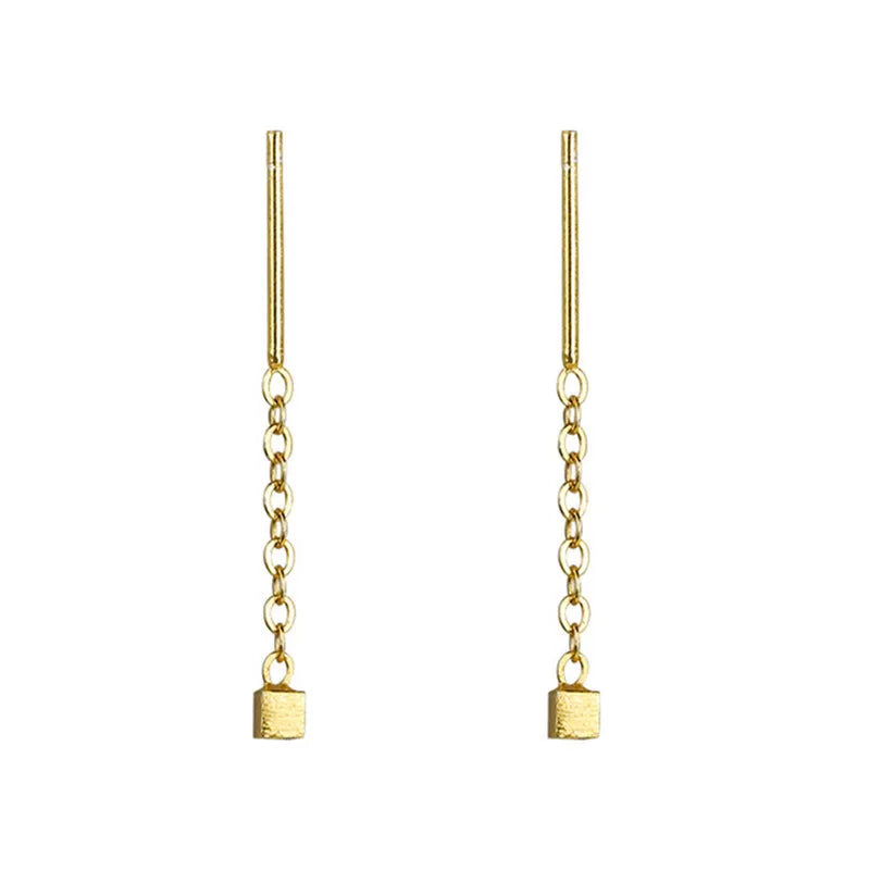 Kaelen – Boucles d'oreilles en cube et élégantes franges