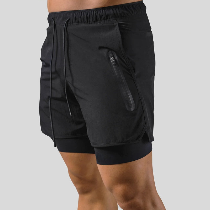 Keir - Hommes Pantalon d'Entraînement avec Shorts de Compression Intégrés