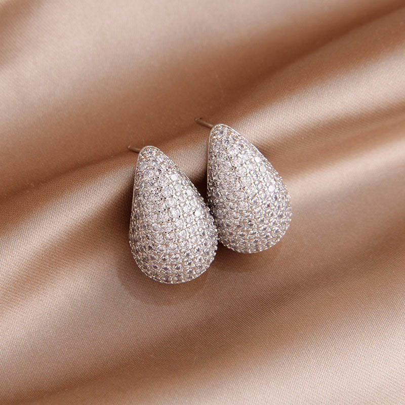 Boucles d'oreilles Diamant en Forme de Goutte - Boucle d'oreille Diamant Incrusté