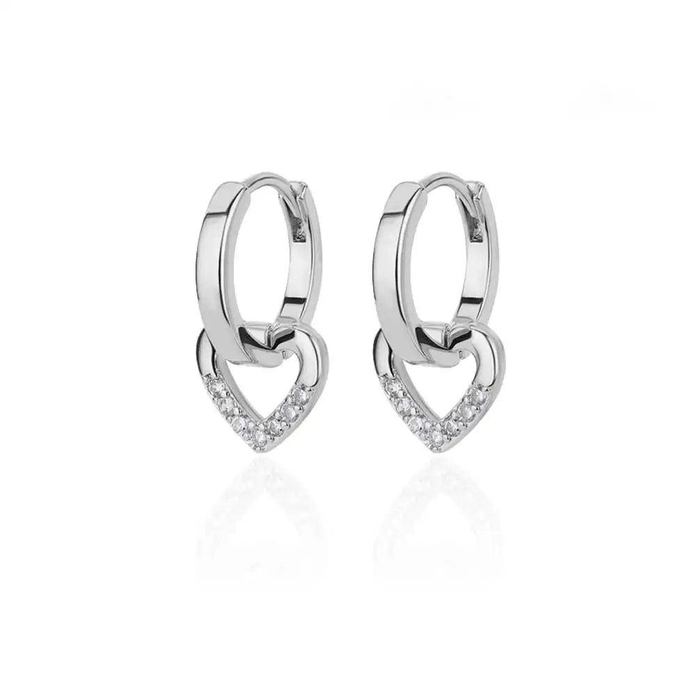 Ariane – Boucles d'oreilles en forme de cœur dans un cercle