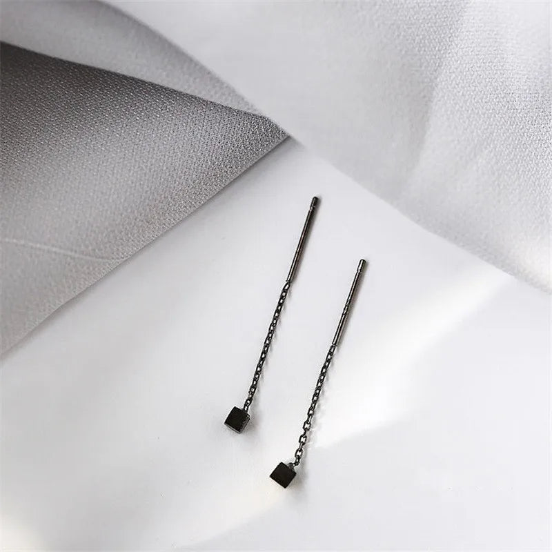 Kaelen – Boucles d'oreilles en cube et élégantes franges