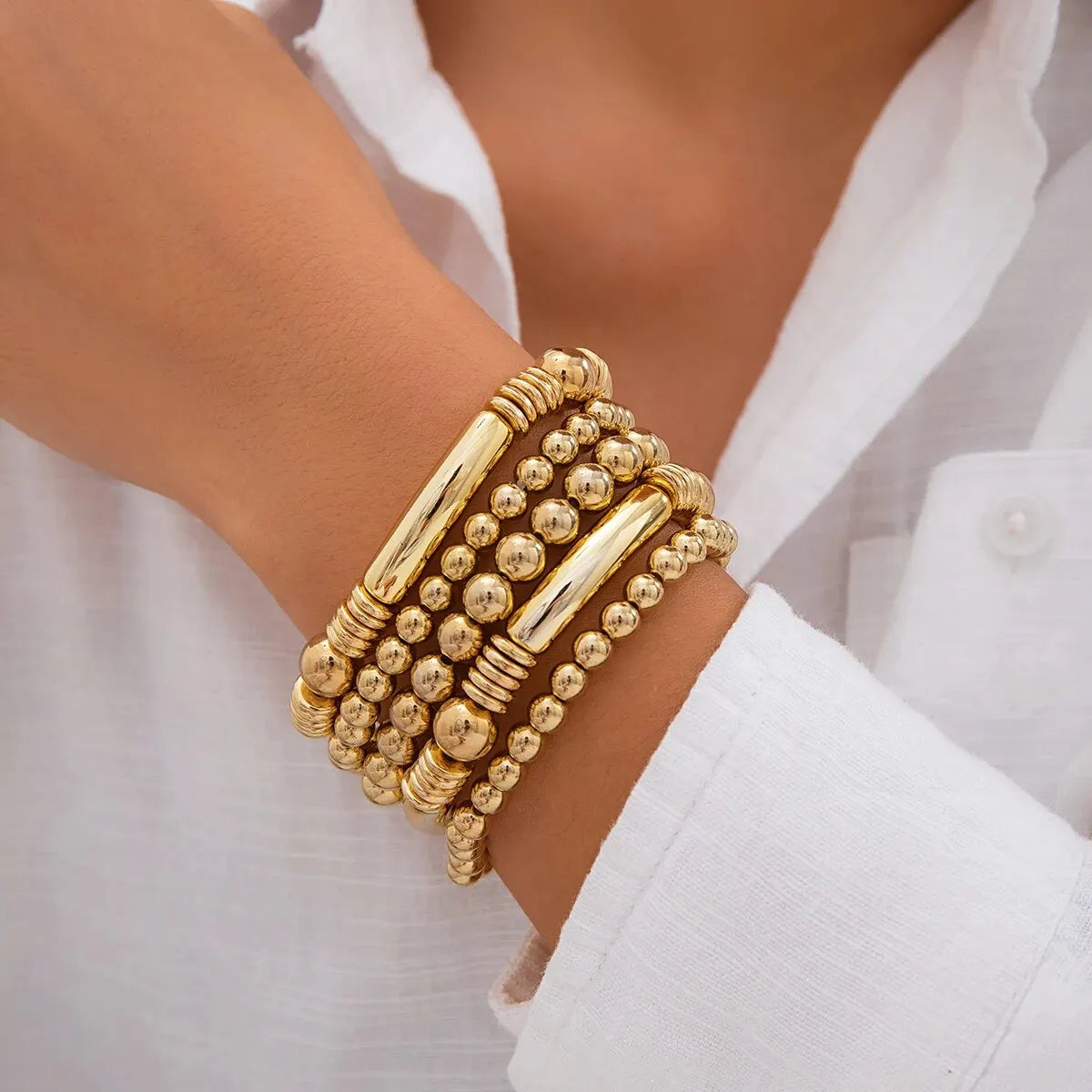 Mira – Ensemble de 5 bracelets en perles empilables
