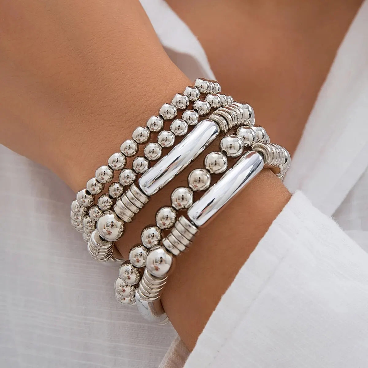 Mira – Ensemble de 5 bracelets en perles empilables