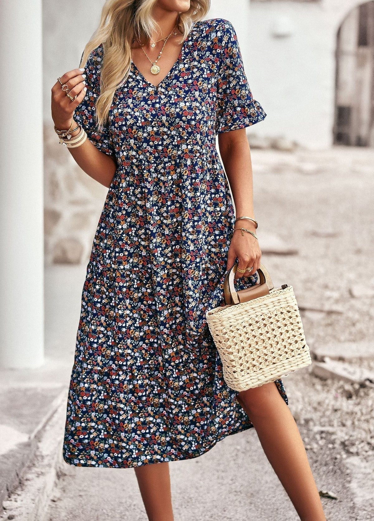 Eraliza - Robe midi florale