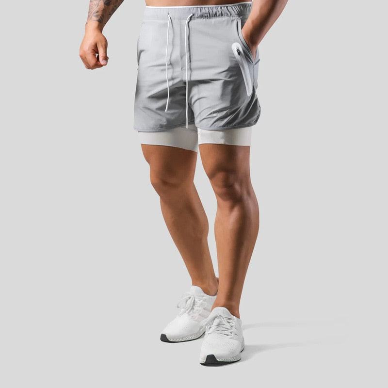 Keir - Hommes Pantalon d'Entraînement avec Shorts de Compression Intégrés
