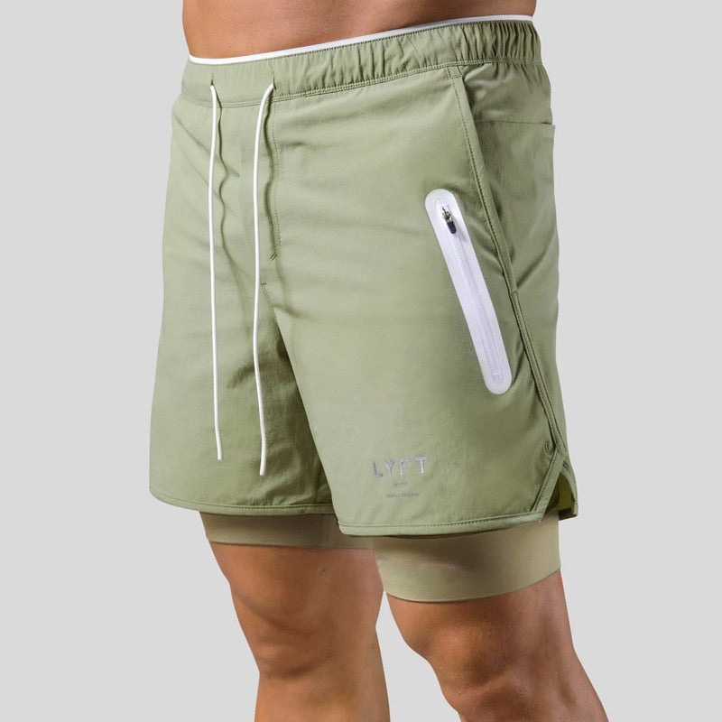Keir - Hommes Pantalon d'Entraînement avec Shorts de Compression Intégrés