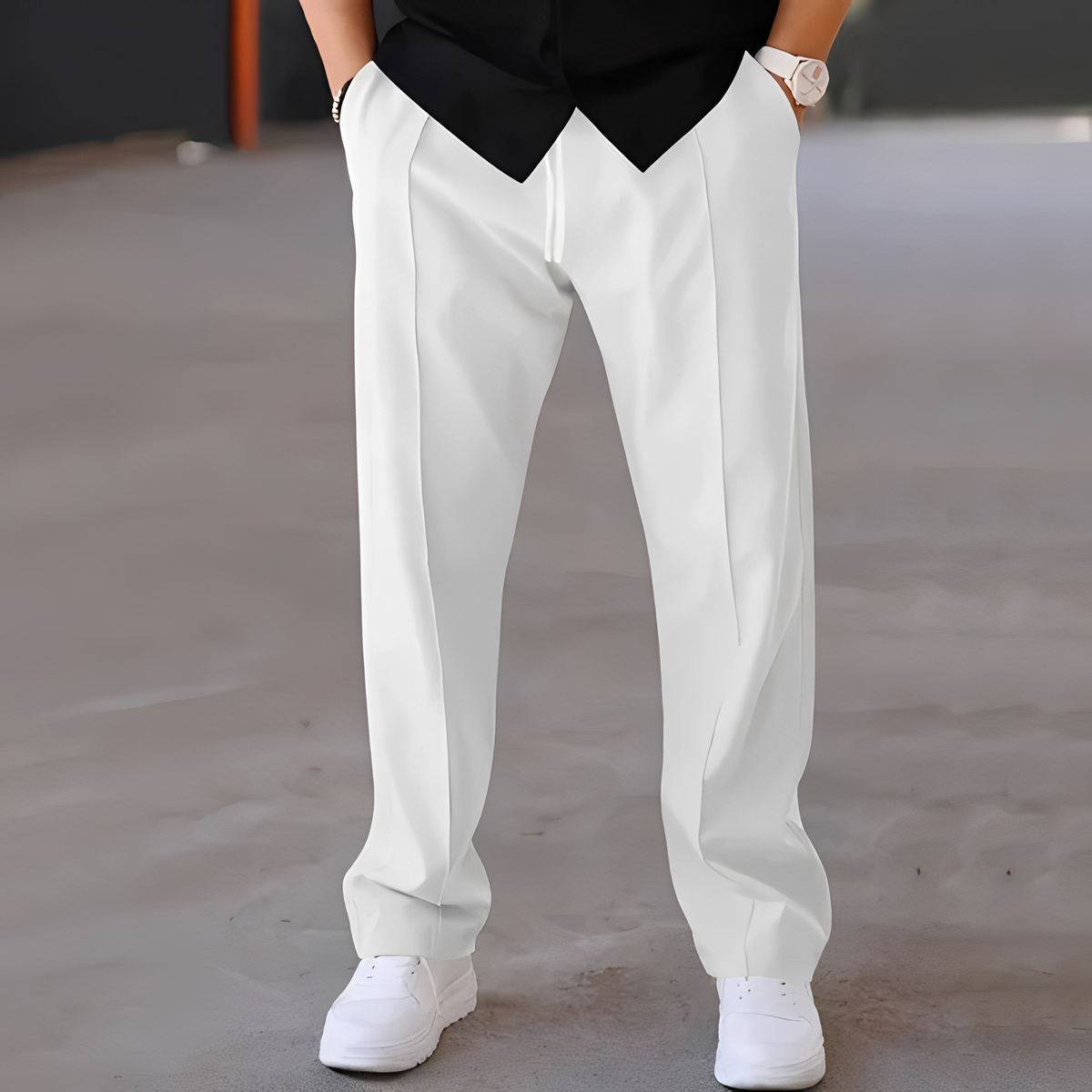 Fresniel - Pantalon droit large tendance pour homme