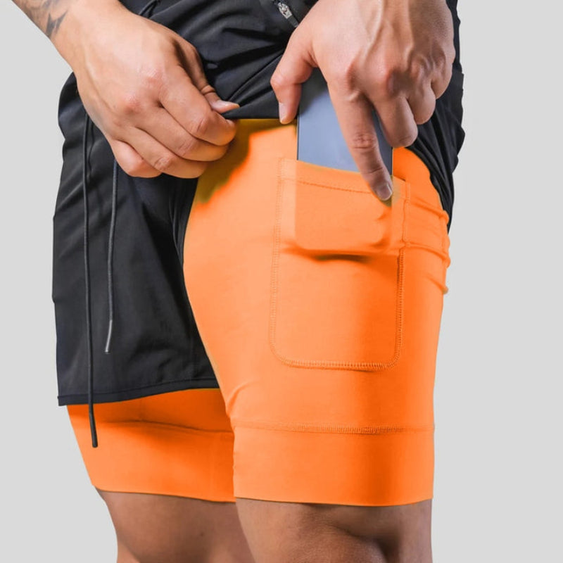 Keir - Hommes Pantalon d'Entraînement avec Shorts de Compression Intégrés