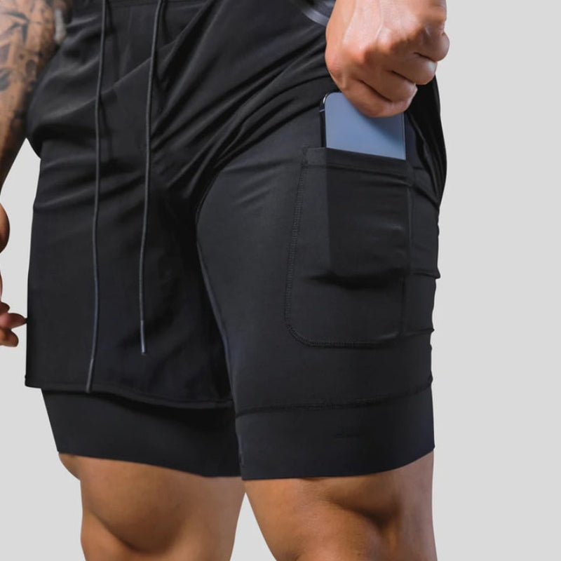 Keir - Hommes Pantalon d'Entraînement avec Shorts de Compression Intégrés
