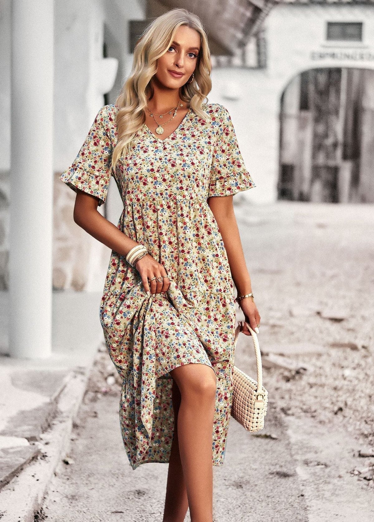 Eraliza - Robe midi florale