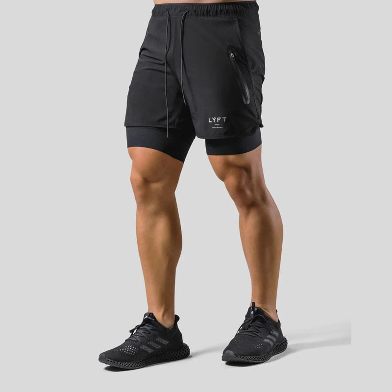 Keir - Hommes Pantalon d'Entraînement avec Shorts de Compression Intégrés