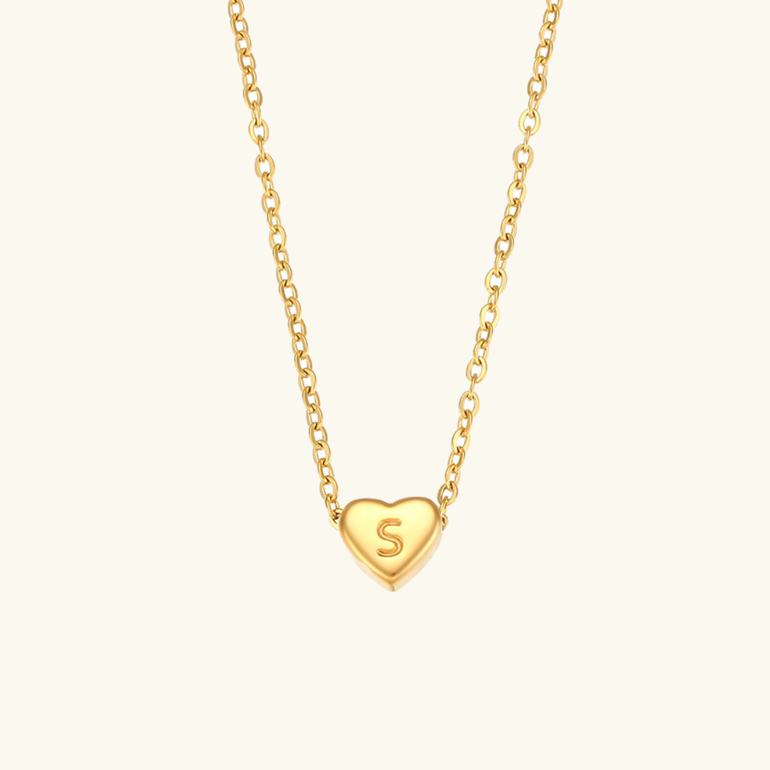 Cœur - Collier d'initiales en or