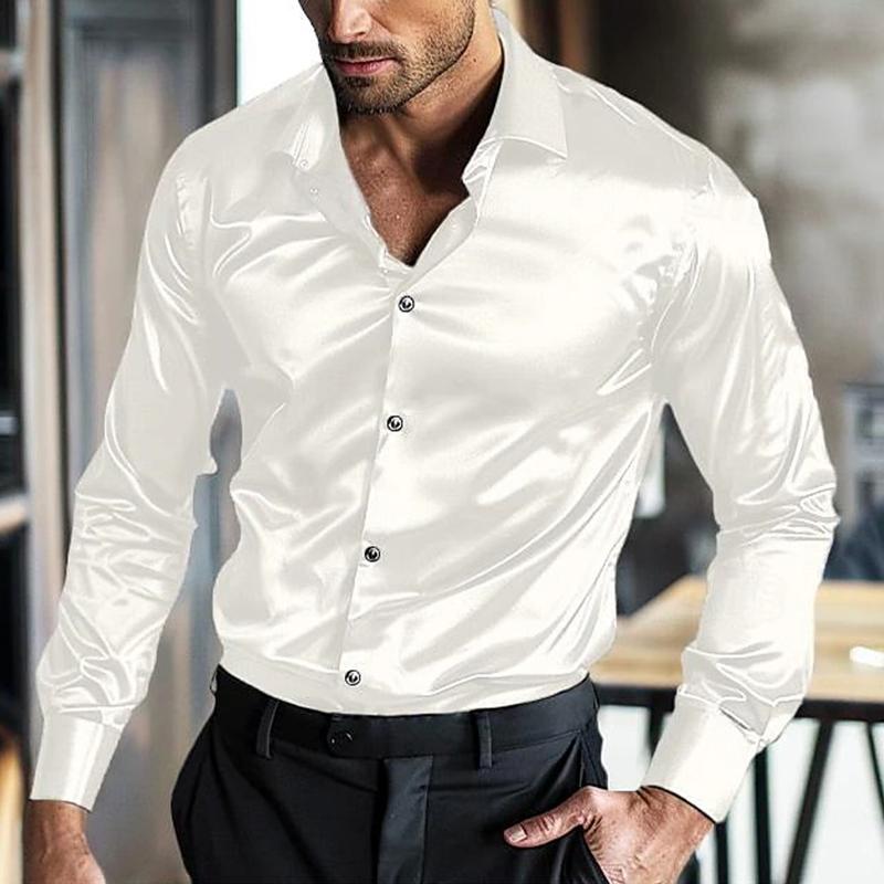 Elian – Chemise en satin brillant pour hommes