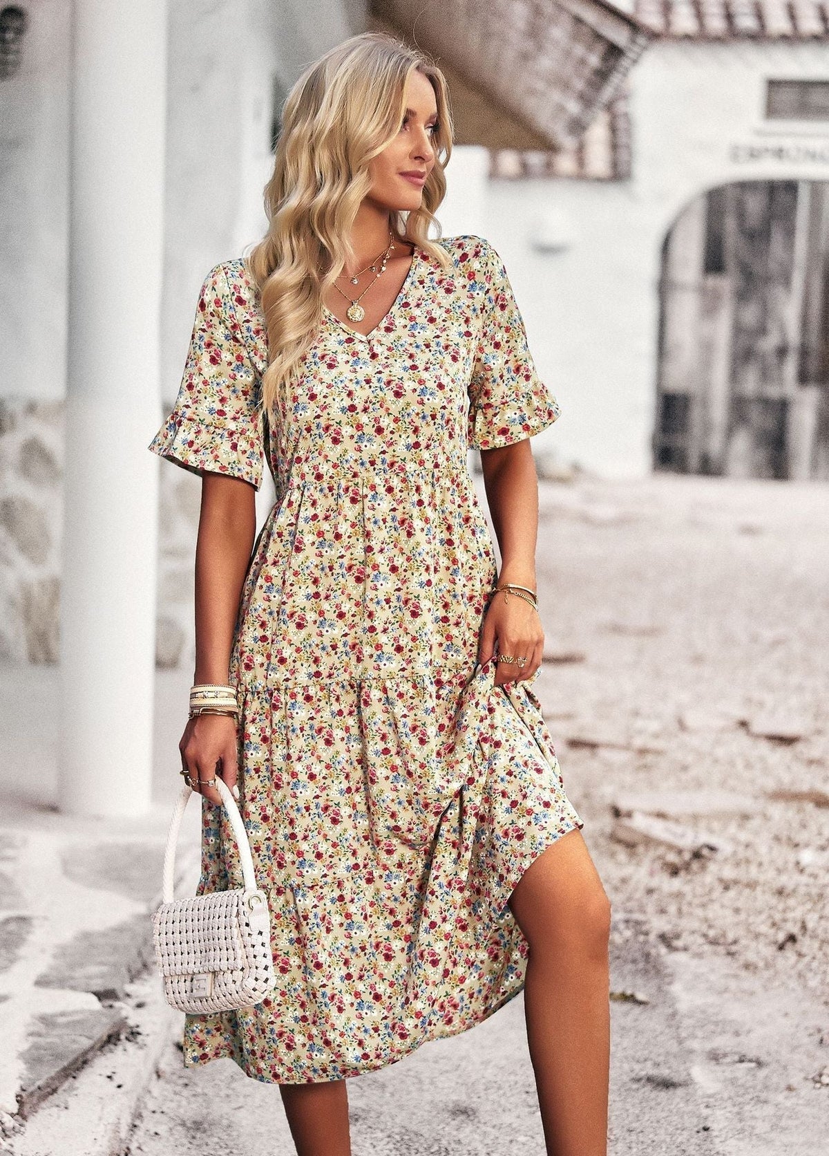 Eraliza - Robe midi florale