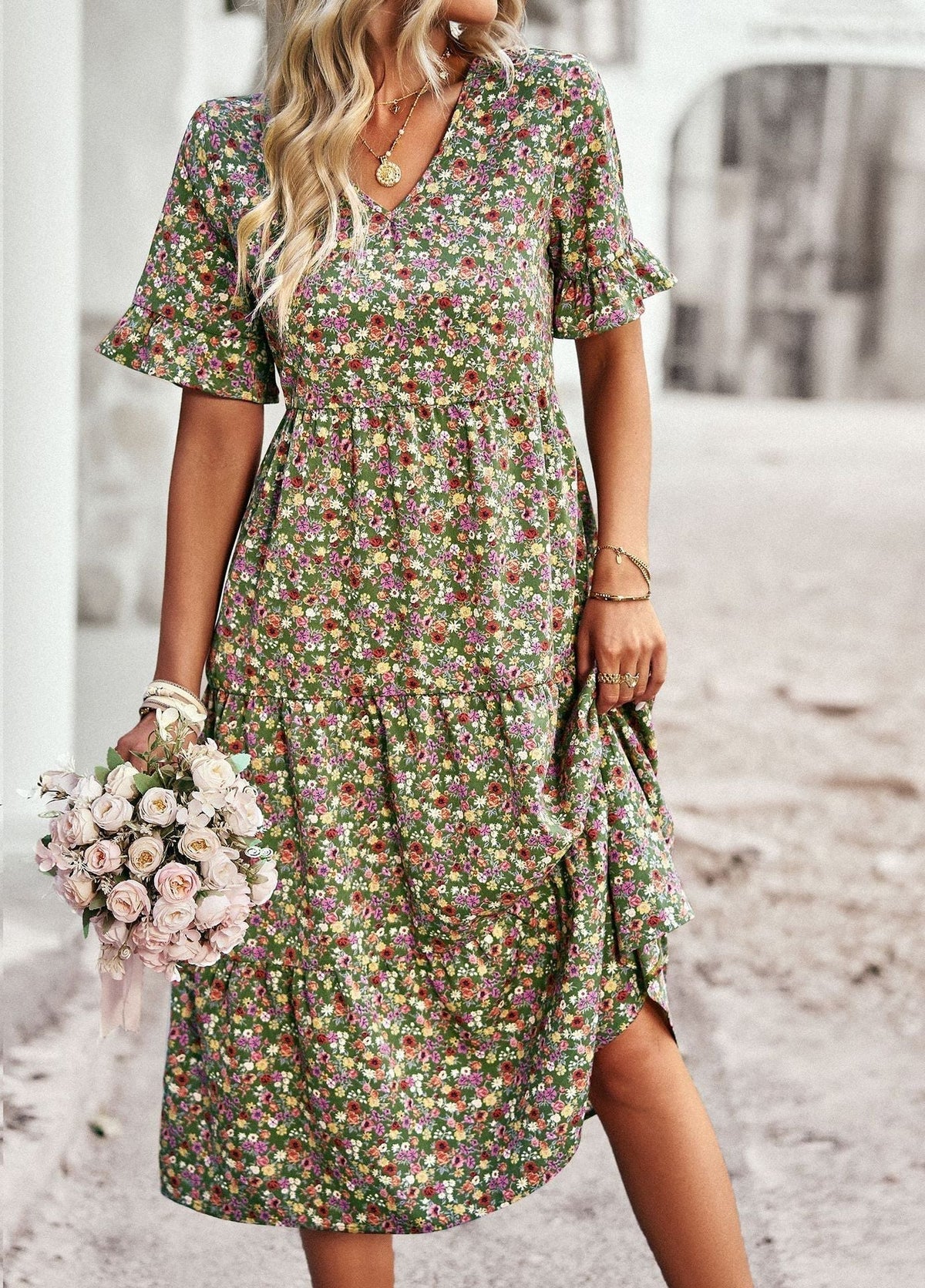 Eraliza - Robe midi florale