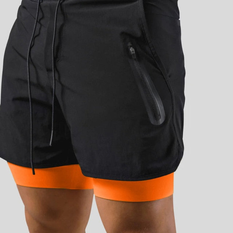 Keir - Hommes Pantalon d'Entraînement avec Shorts de Compression Intégrés