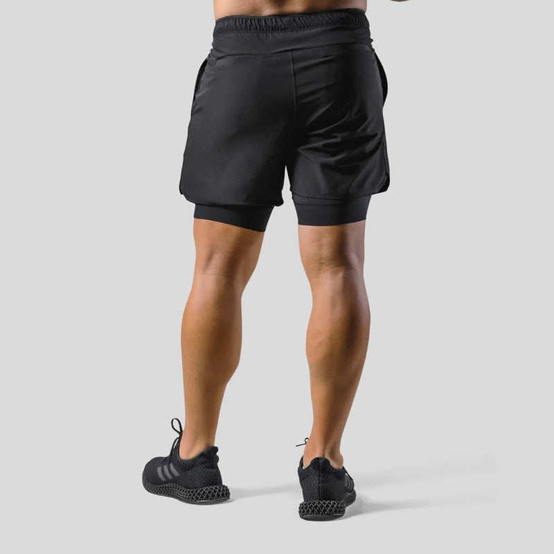 Keir - Hommes Pantalon d'Entraînement avec Shorts de Compression Intégrés