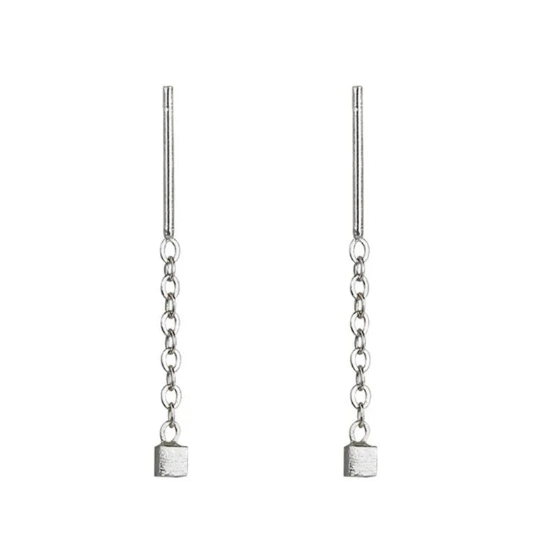 Kaelen – Boucles d'oreilles en cube et élégantes franges